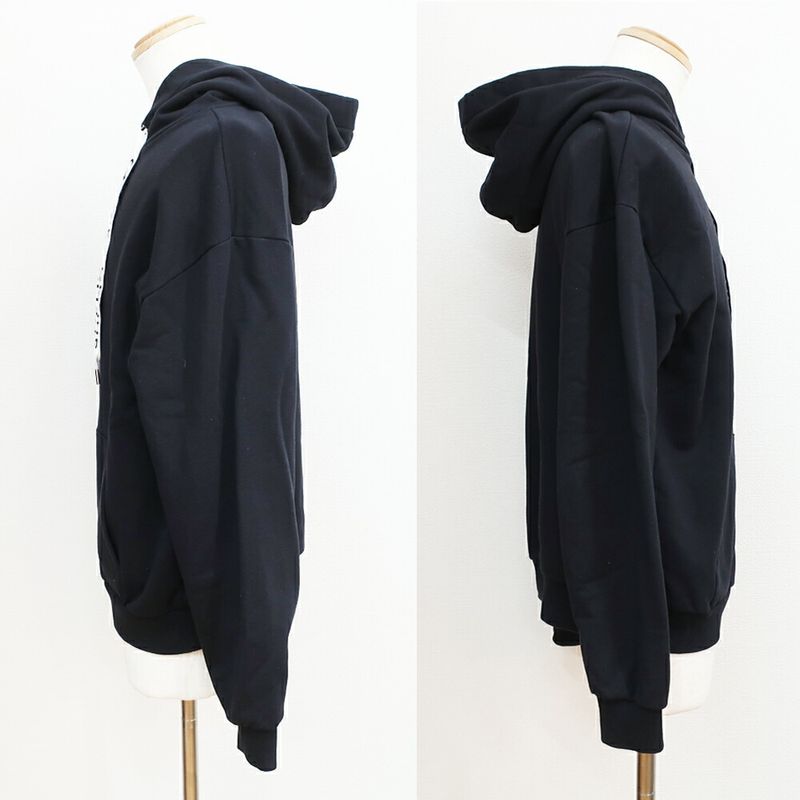 Celine Hoodie Black M Cotton Logo Long Sleeve Sweatshirt Top