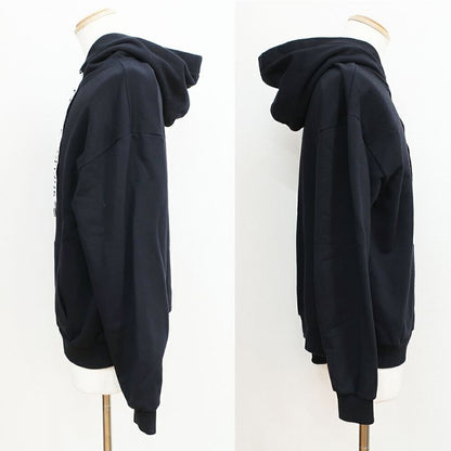 Celine Hoodie Black M Cotton Logo Long Sleeve Sweatshirt Top