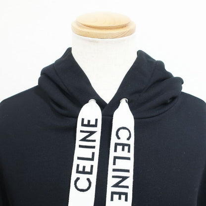 Celine Hoodie Black M Cotton Logo Long Sleeve Sweatshirt Top