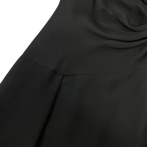 Prada Dress Crew Neck Aline Gathered 3/4 Sleeve Knee Length 38 Black
