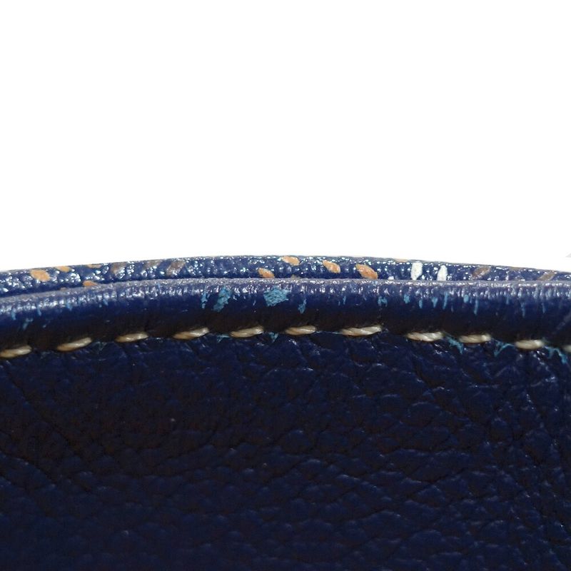 Goyard Sac Voltaire Herringbone Tote Canvas Navy Silver