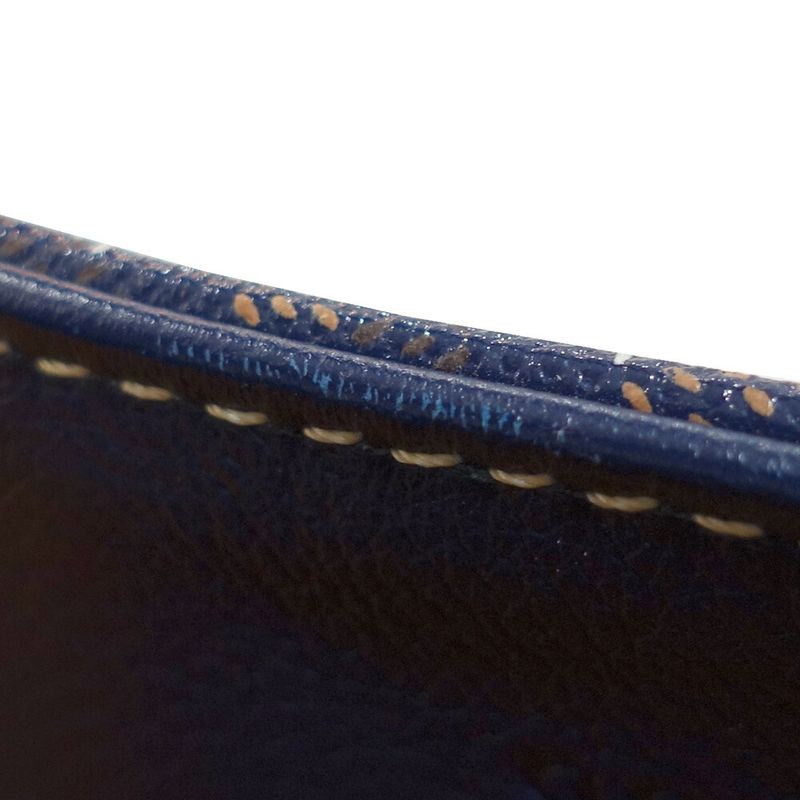 Goyard Sac Voltaire Herringbone Tote Canvas Navy Silver