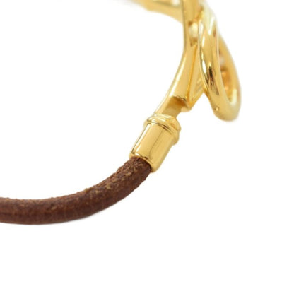 Hermes Atame Bracelet Leather Brown Gold