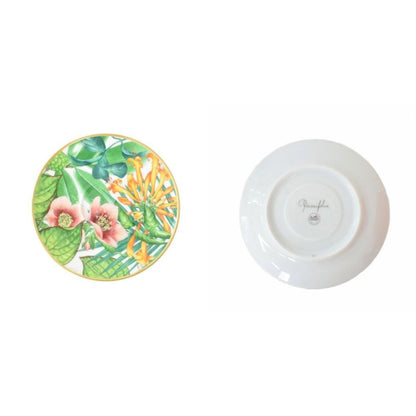 Hermes Passifolia Collection Tea Cup & Saucer Set for 2 Tableware Green