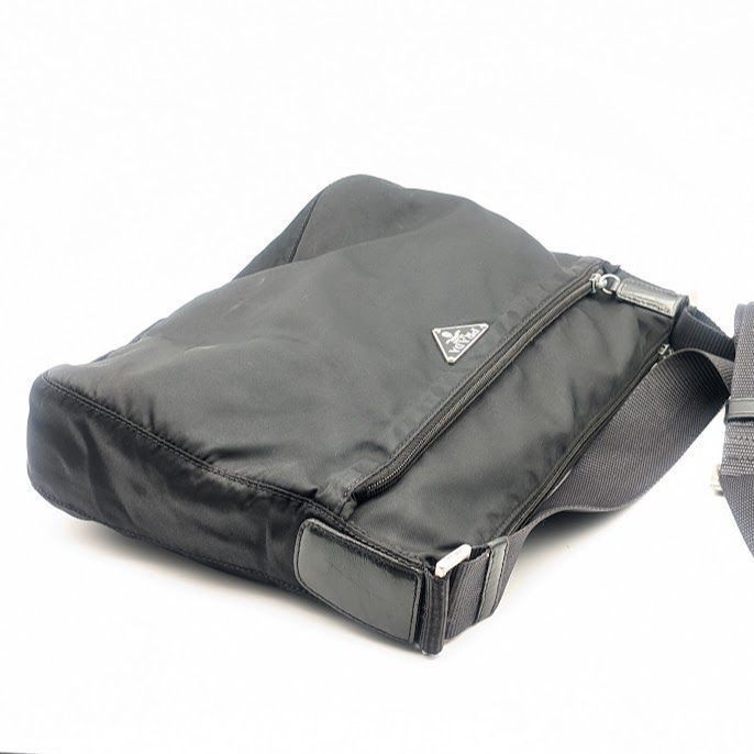 Prada Tessuto Nylon Shoulder Bag Black Triangle Logo