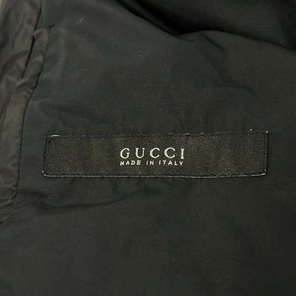 Gucci Down Jacket 46 S Black Long Sleeve Zip Up Hood Winter