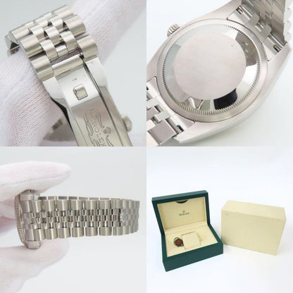 Rolex Watch Datejust 36 Stainless Steel 18k White Gold Silver Dial Bar Index