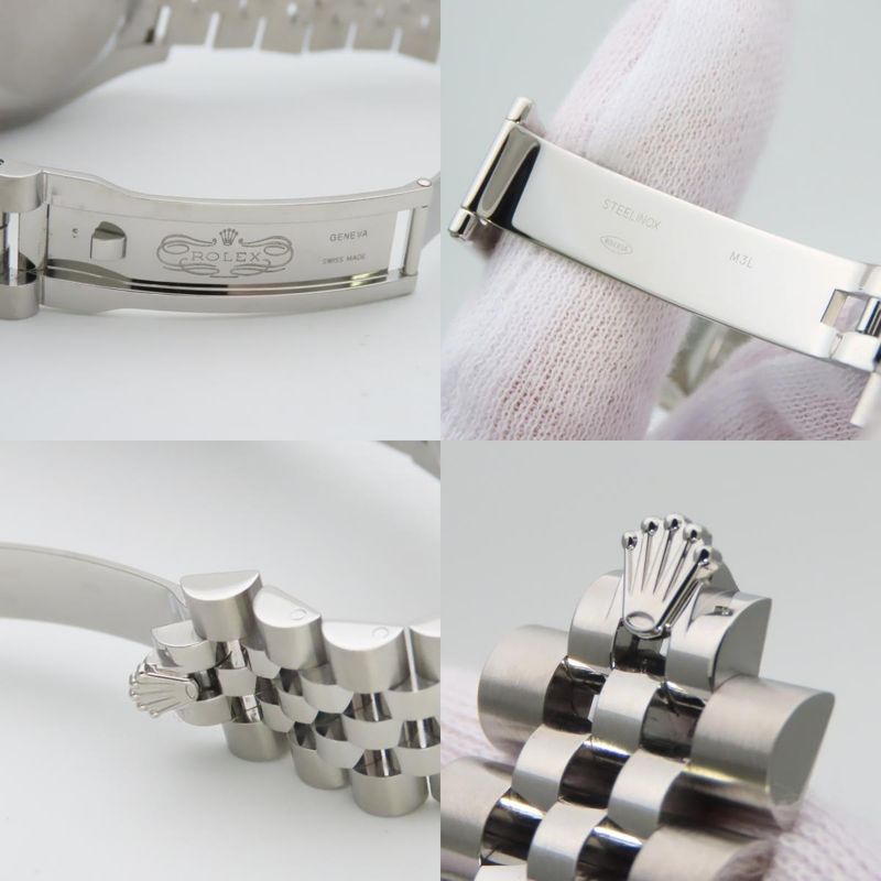 Rolex Watch Datejust 36 Stainless Steel 18k White Gold Silver Dial Bar Index