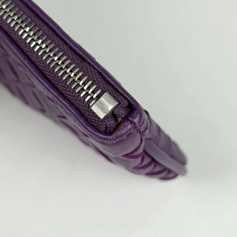 Bottega Veneta Intrecciato Coin Case Leather Purple
