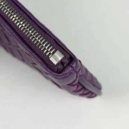 Bottega Veneta Intrecciato Coin Case Leather Purple