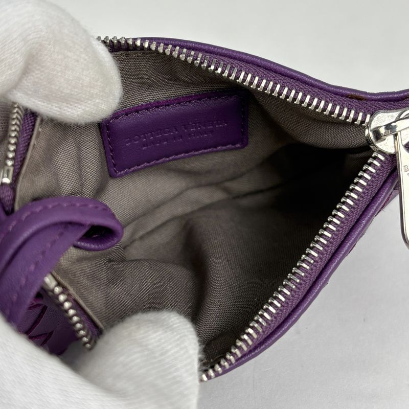 Bottega Veneta Intrecciato Coin Case Leather Purple