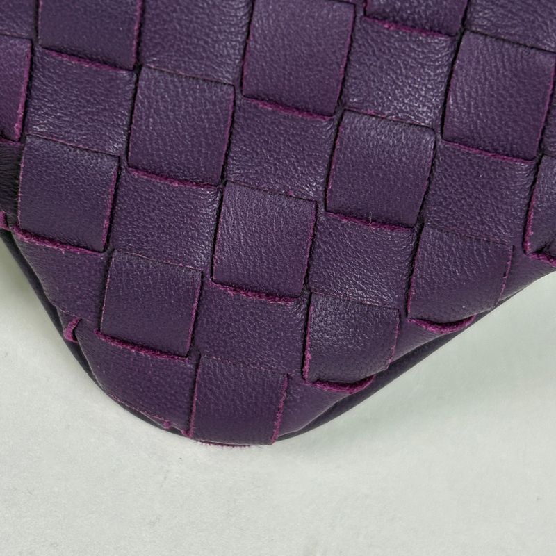 Bottega Veneta Intrecciato Coin Case Leather Purple