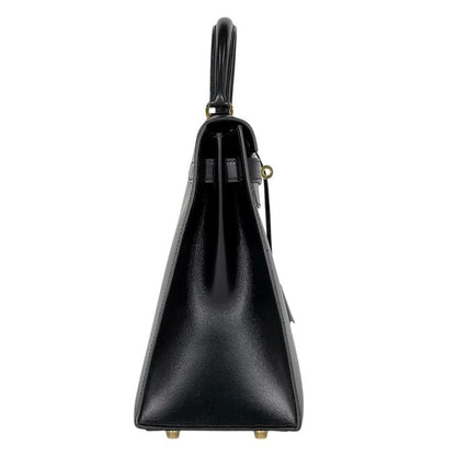 Hermes Kelly 32 Sellier 2-Way Handbag Box Calf Black