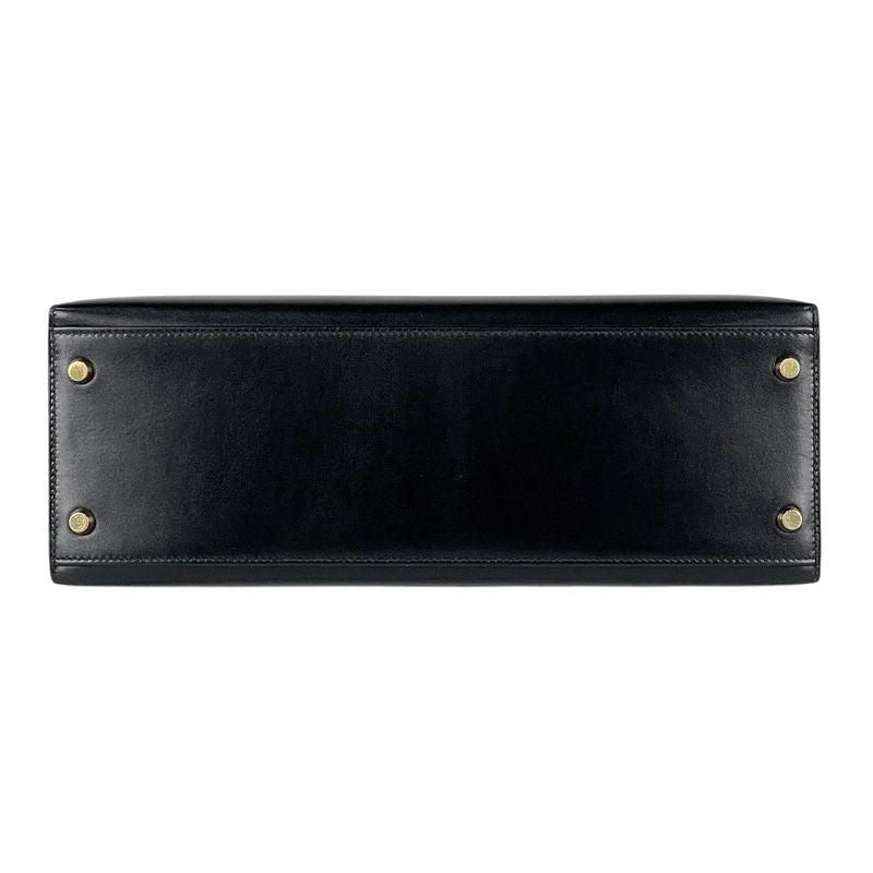 Hermes Kelly 32 Sellier 2-Way Handbag Box Calf Black