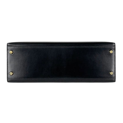 Hermes Kelly 32 Sellier 2-Way Handbag Box Calf Black