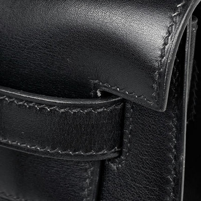 Hermes Kelly 32 Sellier 2-Way Handbag Box Calf Black