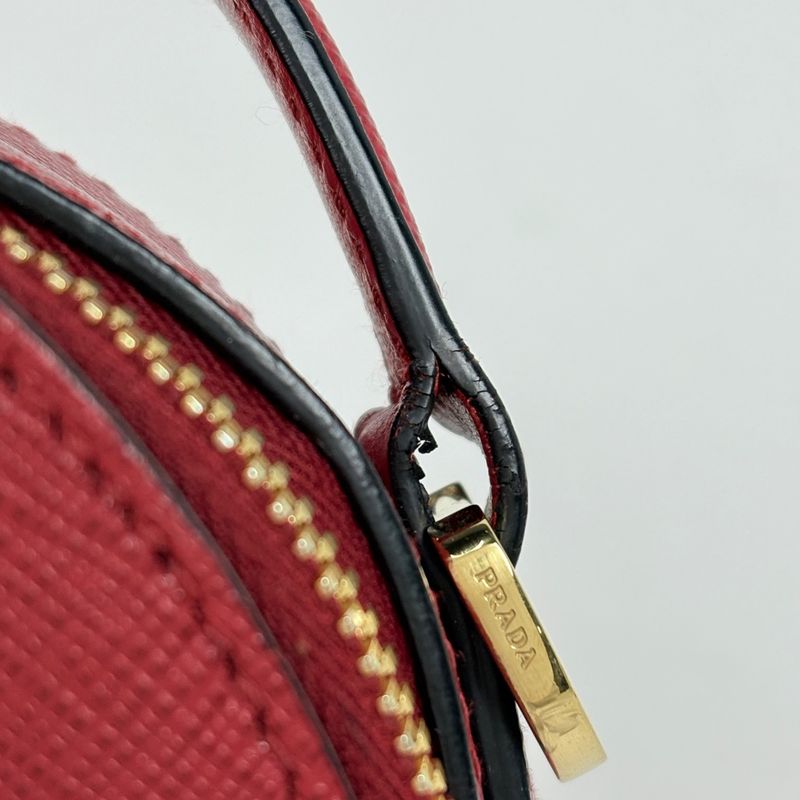 Prada Handbag Odette 2-Way Leather Red