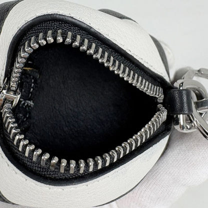 Loewe Panda Charm Key Holder Bag Leather White Black