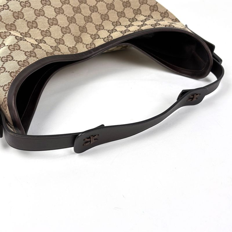 Gucci GG Pattern Shoulder Bag Canvas Brown