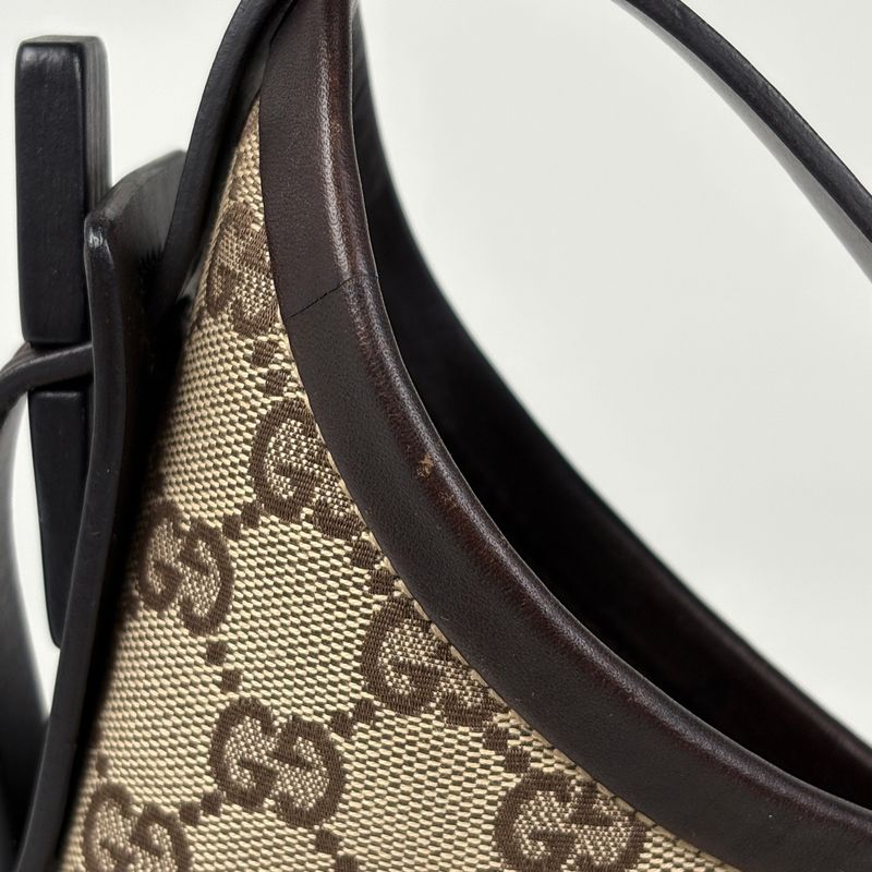 Gucci GG Pattern Shoulder Bag Canvas Brown