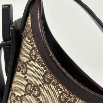 Gucci GG Pattern Shoulder Bag Canvas Brown