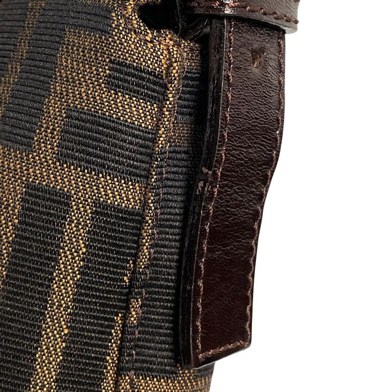 Fendi Zucca Pattern Mamma Baguette Shoulder Bag Canvas Brown