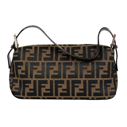 Fendi Zucca Pattern Mamma Baguette Shoulder Bag Canvas Brown