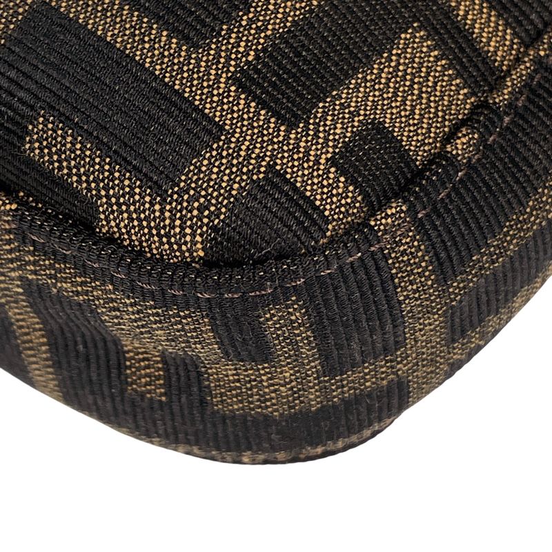 Fendi Zucca Pattern Mamma Baguette Shoulder Bag Canvas Brown