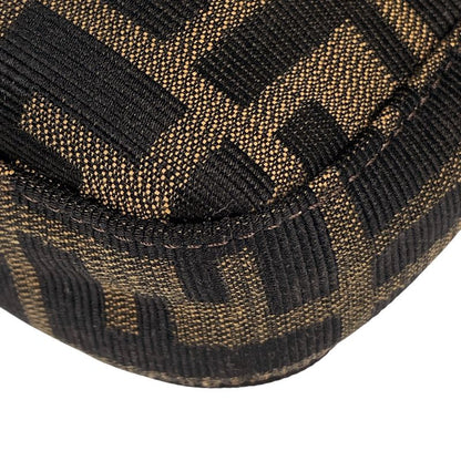 Fendi Zucca Pattern Mamma Baguette Shoulder Bag Canvas Brown
