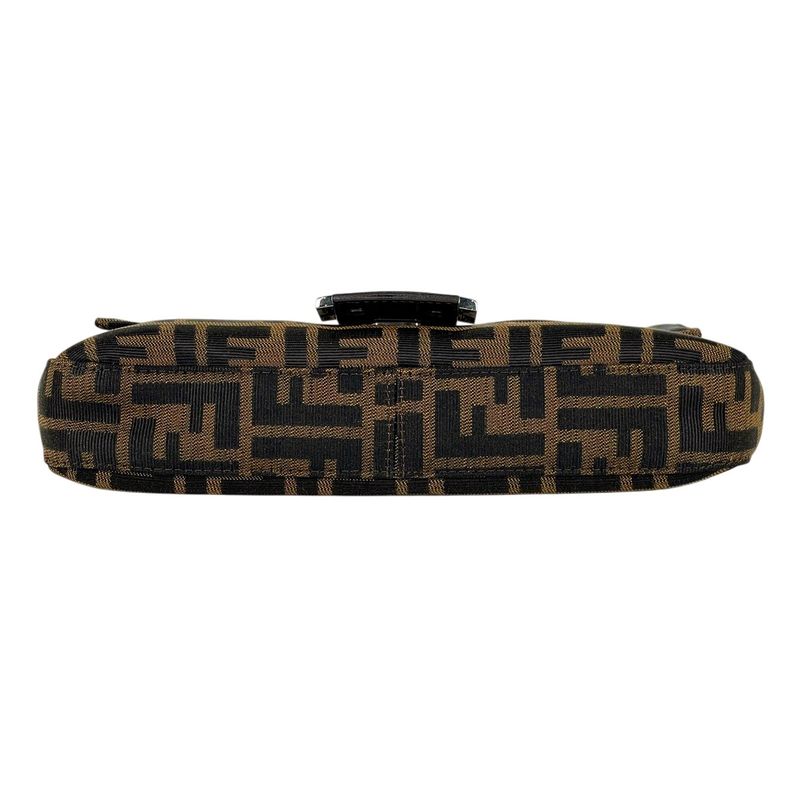 Fendi Zucca Pattern Mamma Baguette Shoulder Bag Canvas Brown
