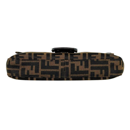 Fendi Zucca Pattern Mamma Baguette Shoulder Bag Canvas Brown