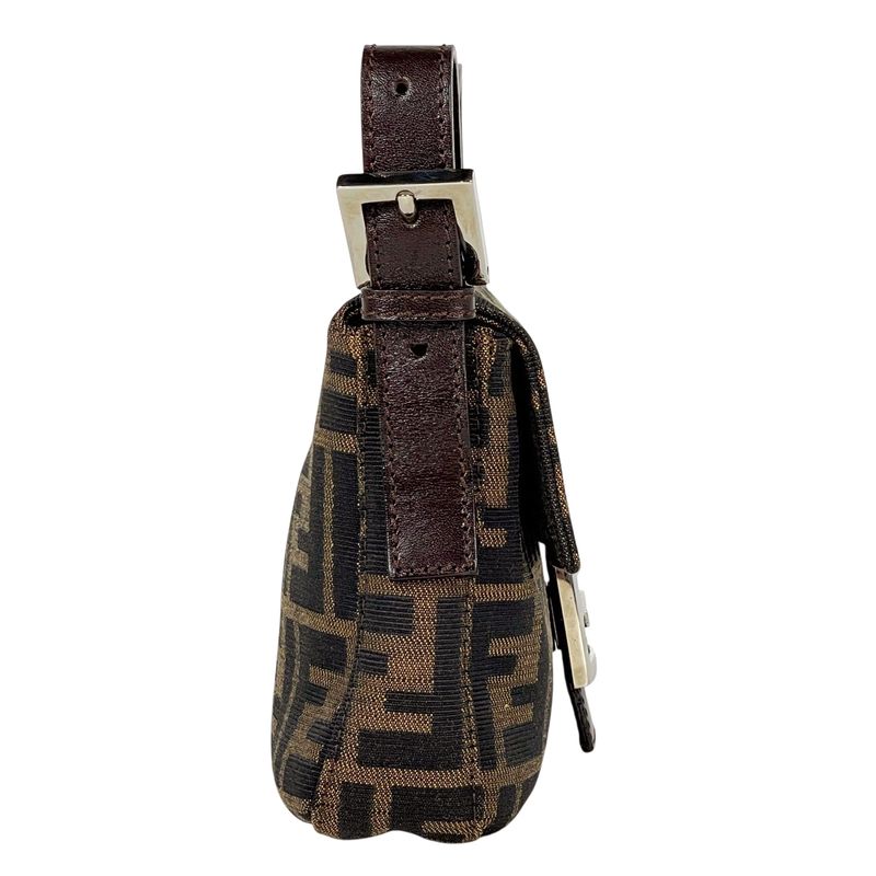 Fendi Zucca Pattern Mamma Baguette Shoulder Bag Canvas Brown