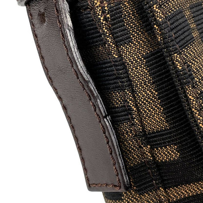Fendi Zucca Pattern Mamma Baguette Shoulder Bag Canvas Brown
