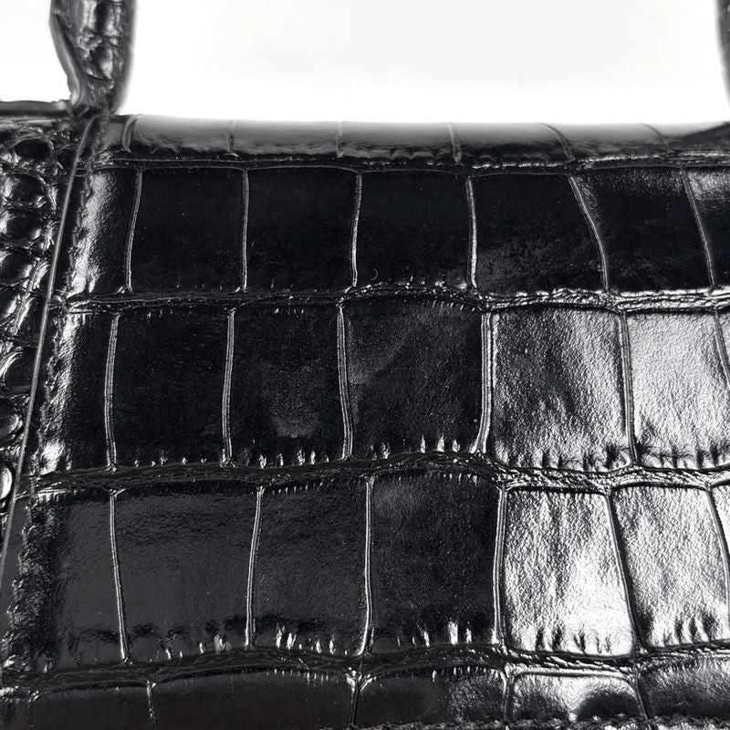 Balenciaga Hourglass Small 2-Way Shoulder Bag Leather Black