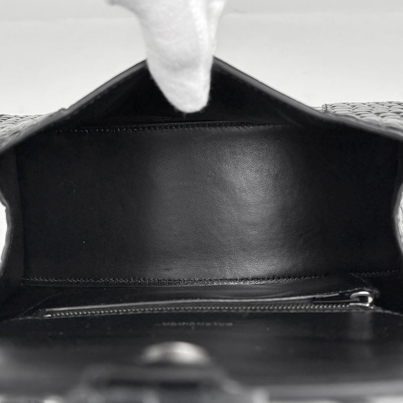 Balenciaga Hourglass Small 2-Way Shoulder Bag Leather Black