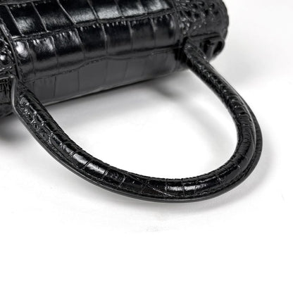 Balenciaga Hourglass Small 2-Way Shoulder Bag Leather Black