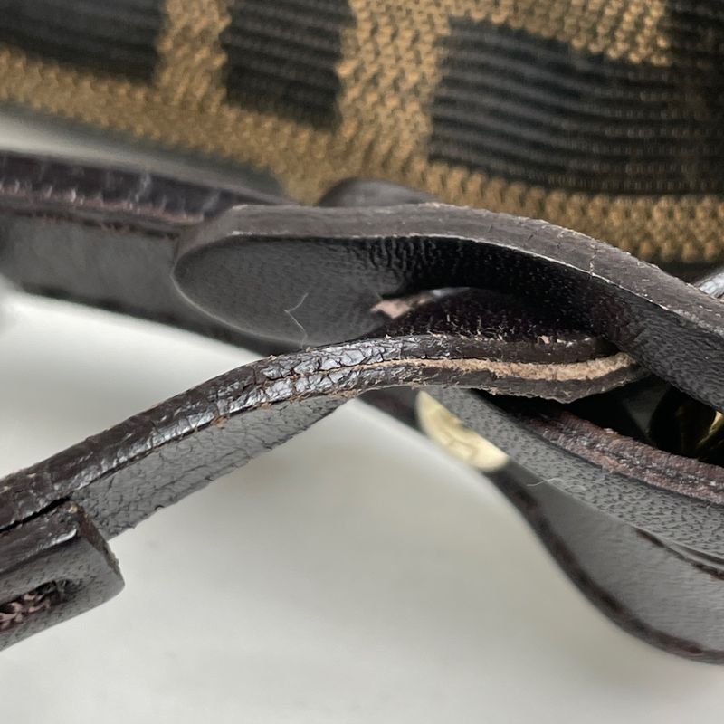 Fendi Zucca Pattern Shoulder Bag Canvas Brown
