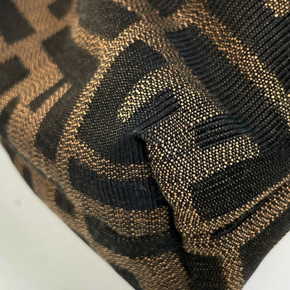 Fendi Zucca Pattern Shoulder Bag Canvas Brown
