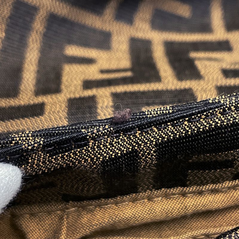 Fendi Zucca Pattern Shoulder Bag Canvas Brown