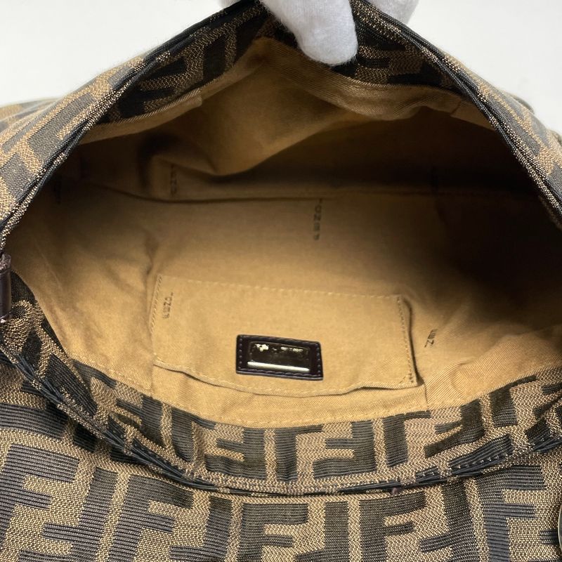 Fendi Zucca Pattern Shoulder Bag Canvas Brown