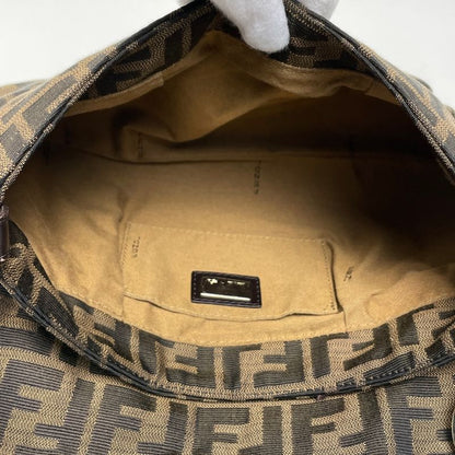 Fendi Zucca Pattern Shoulder Bag Canvas Brown