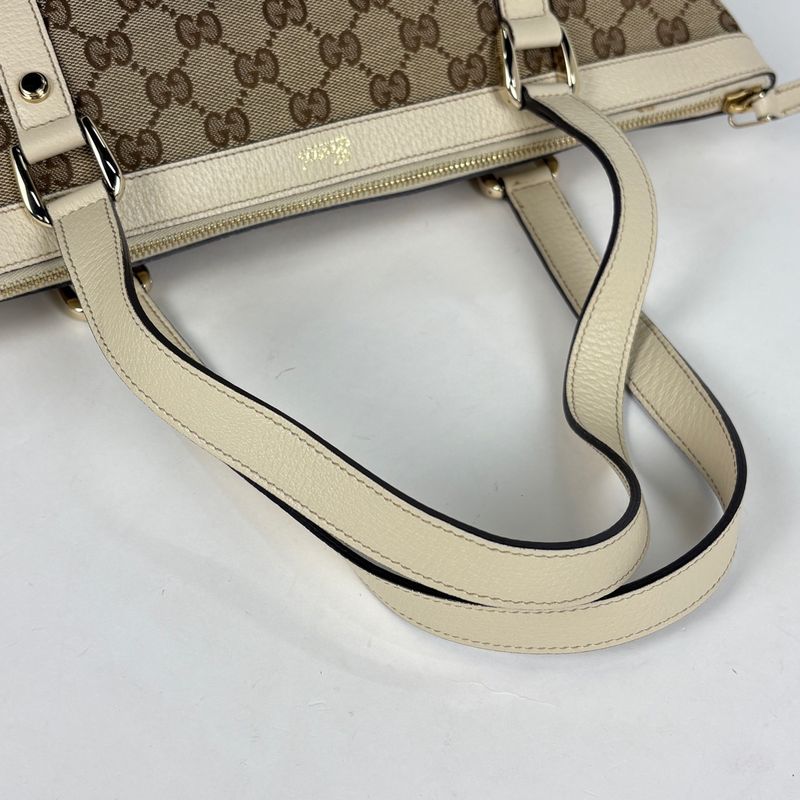 Gucci GG Pattern Tote Canvas Beige Ivory