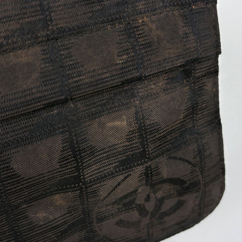 Chanel New Travel Line Waist Bag Nylon Jacquard Dark Brown