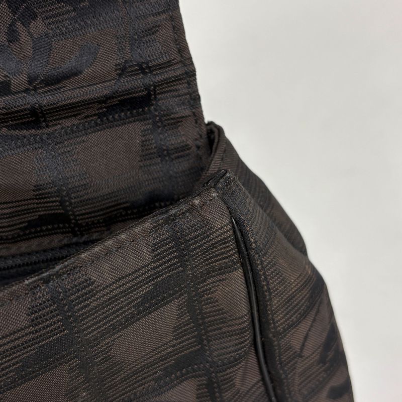 Chanel New Travel Line Waist Bag Nylon Jacquard Dark Brown