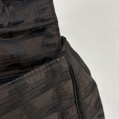 Chanel New Travel Line Waist Bag Nylon Jacquard Dark Brown