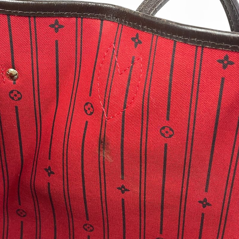 Louis Vuitton Neverfull MM Shoulder Bag Tote Damier Brown
