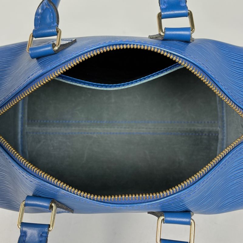 Louis Vuitton Speedy 30 Handbag Epi Toledo Blue