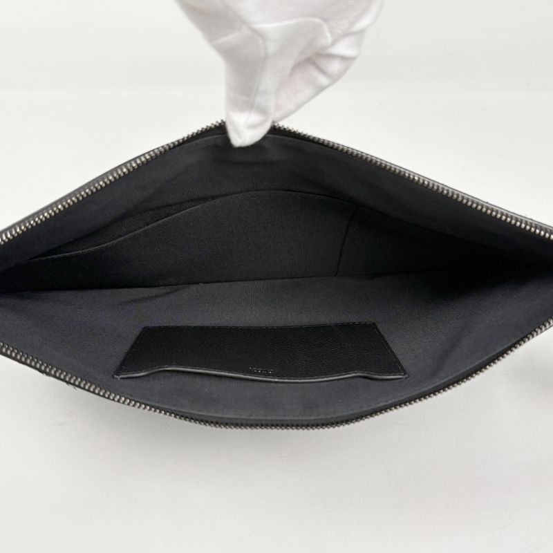 Dior Logo Clutch Leather Black