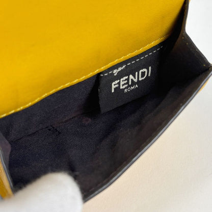 Fendi Baguette Micro Trifold Wallet Leather Yellow