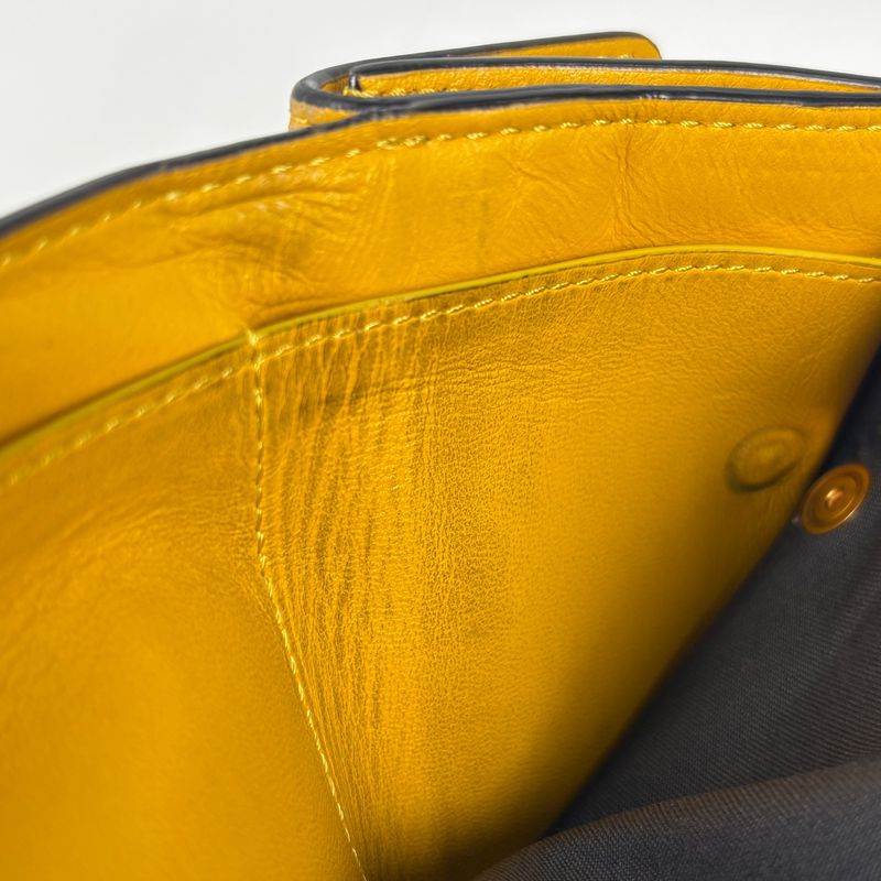 Fendi Baguette Micro Trifold Wallet Leather Yellow